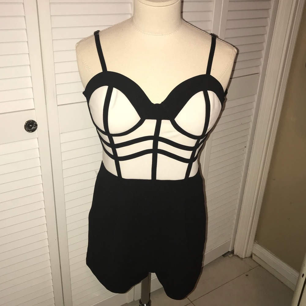 Black and White Dressy Romper